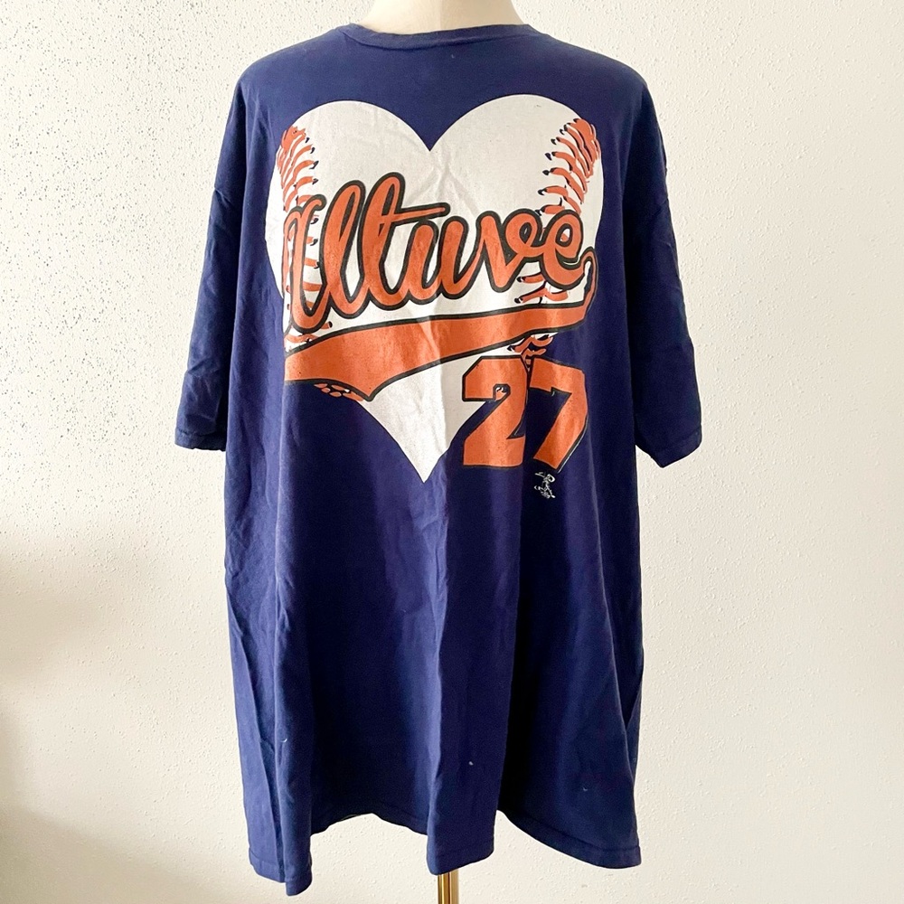 Houston Astros Jose Altuve Navy Blue Short Sleeve Graphic Tee Size XXL T-Shirt